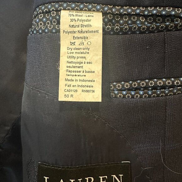 Ralph Lauren Blue Windowpane 50R Suit Jacket - Picture 2 of 2